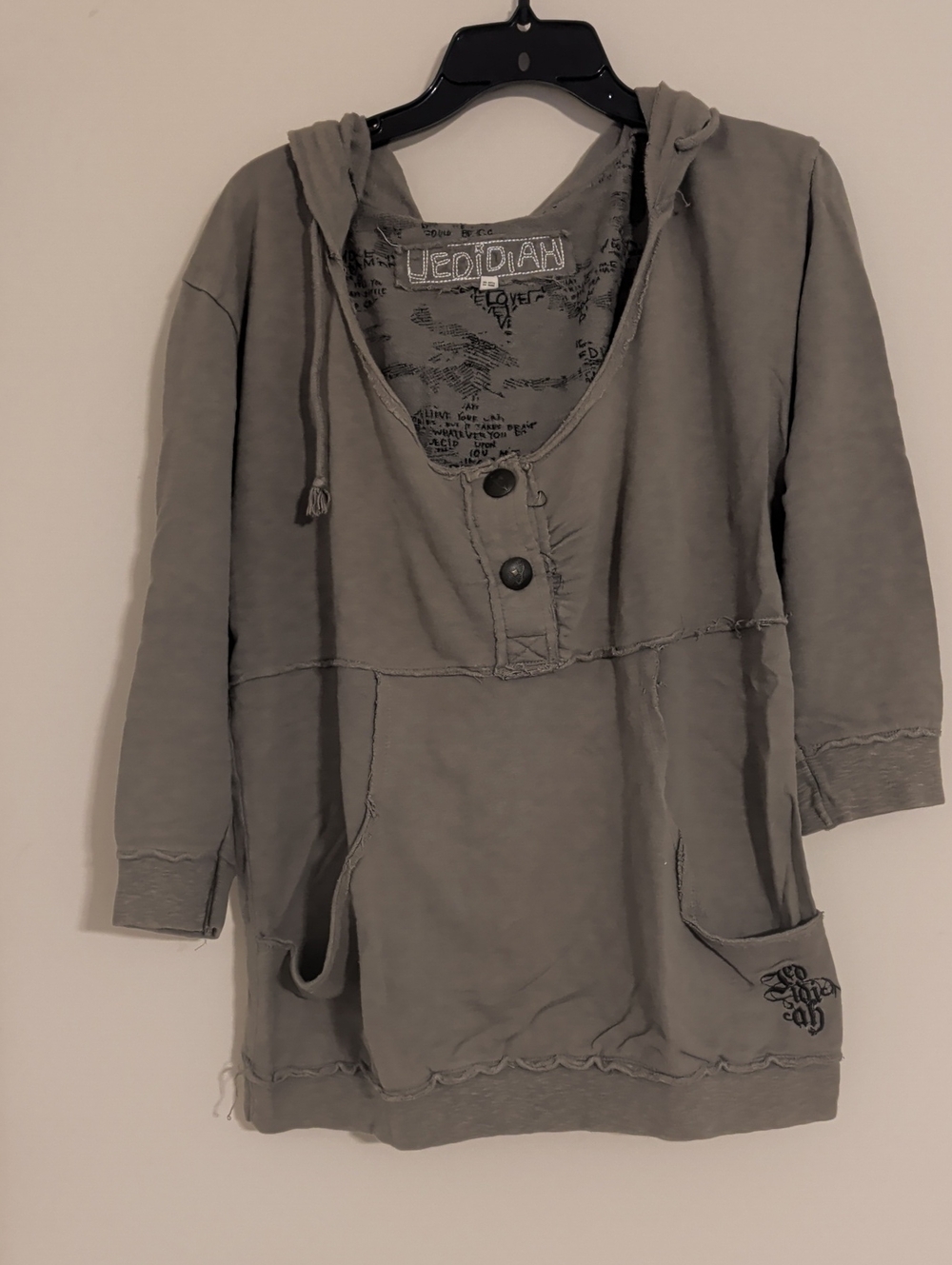 Women's Scoop Neck Hoodie in Olive Green